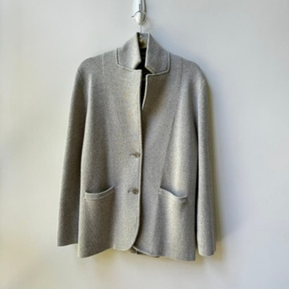 J Crew blazer Cardigan Elegant Gray Wool but super soft SZ Small